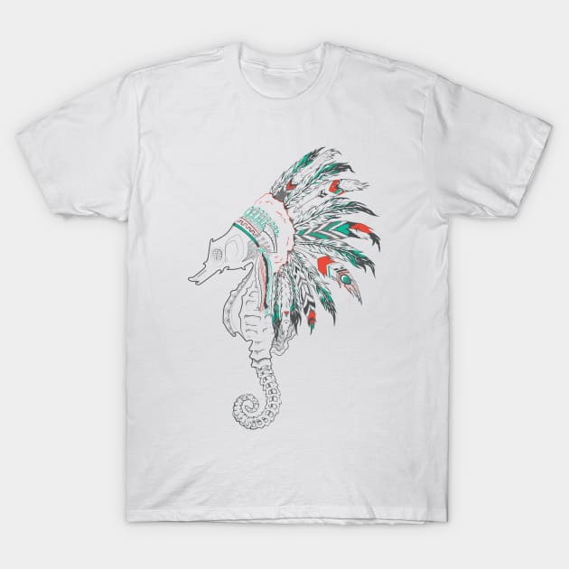 seahorse headdress T-Shirt by somatosis